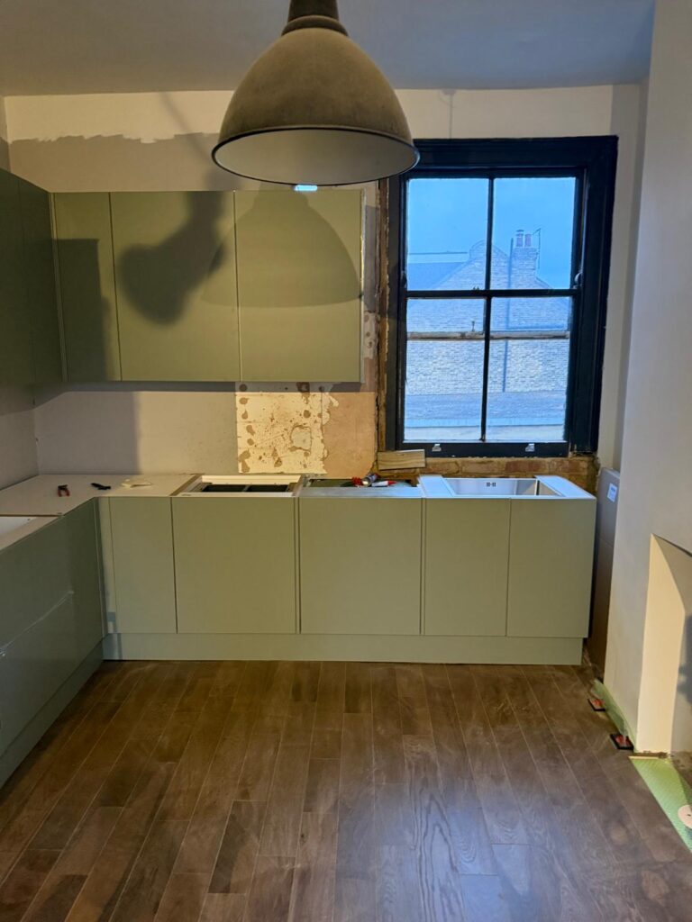 Completed kitchen fitting project in a West London period home
